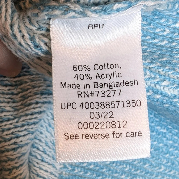 NWT SO Sonoma Drop Arm Teal Knit Oversized Comfy Sweater Women XL - Picture 4 of 9